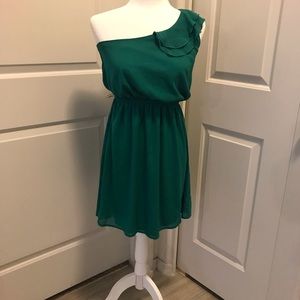 Ladies green summer dress.